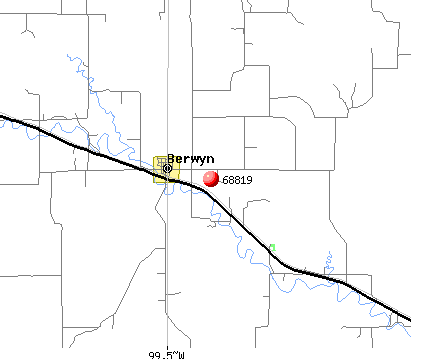 Berwyn, NE (68819) map