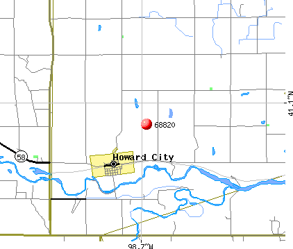 Howard City, NE (68820) map