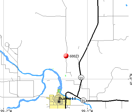 Burwell, NE (68823) map