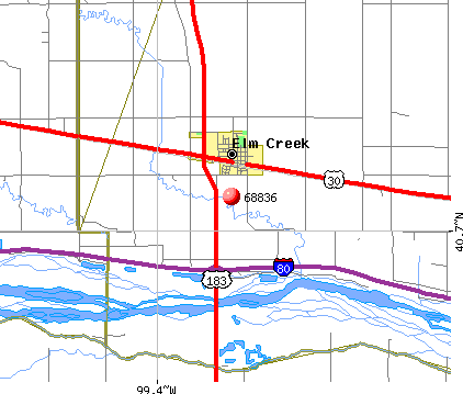 Elm Creek, NE (68836) map