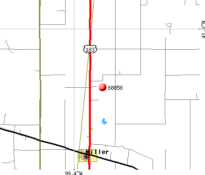 Miller, NE (68858) map