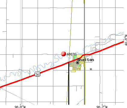 Shelton, NE (68876) map