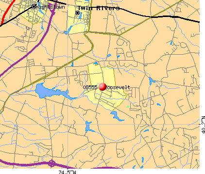 Roosevelt, NJ (08555) map