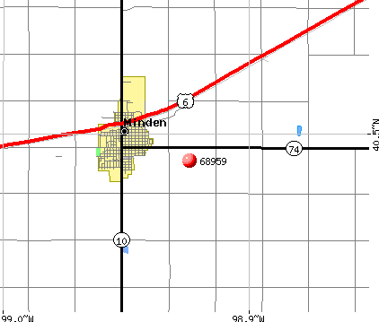 Minden, NE (68959) map
