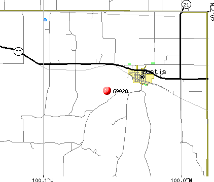 Eustis, NE (69028) map
