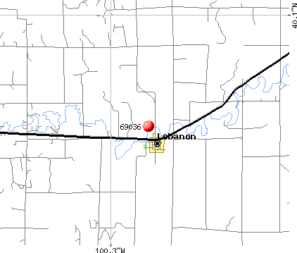 Lebanon, NE (69036) map