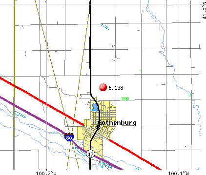 Gothenburg, NE (69138) map