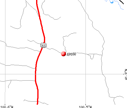 Thedford, NE (69166) map