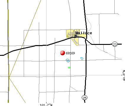 Wallace, NE (69169) map