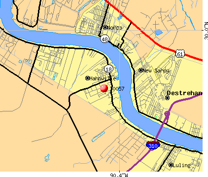 Hahnville, LA (70057) map