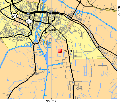 Map Houma LA