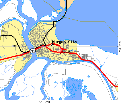 Morgan City, LA (70380) map
