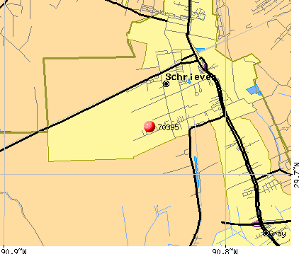 Schriever, LA (70395) map