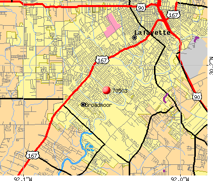 Lafayette La Zip Code Map – Map Vector