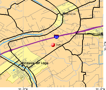 Breaux Bridge, LA (70517) map