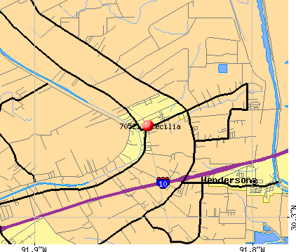 Cecilia, LA (70521) map