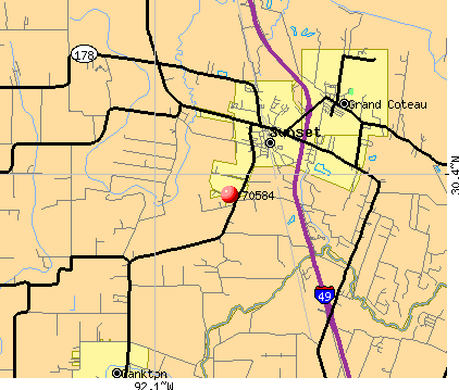 Sunset, LA (70584) map