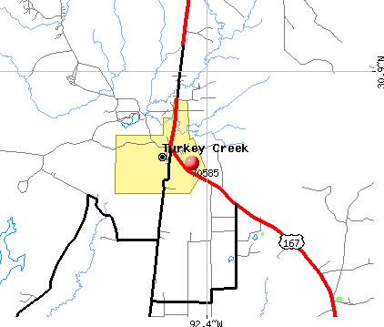 Turkey Creek, LA (70585) map