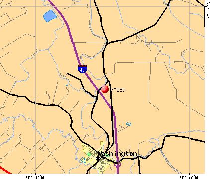 Washington, LA (70589) map