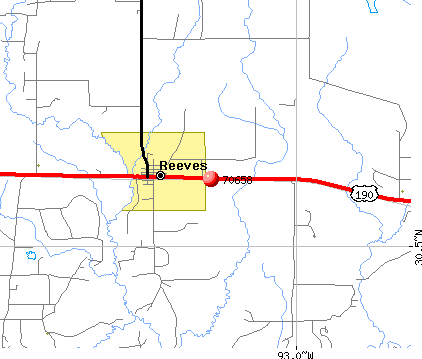 Reeves, LA (70658) map