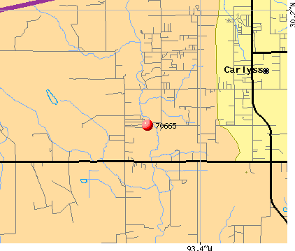 Carlyss, LA (70665) map