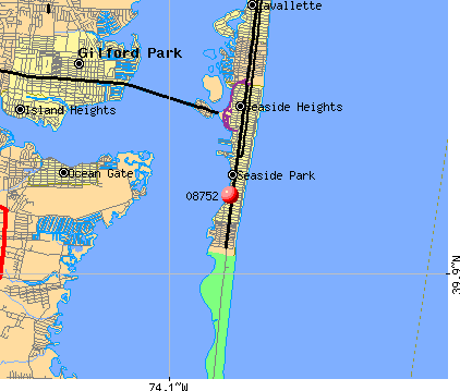 Seaside Park, NJ (08752) map