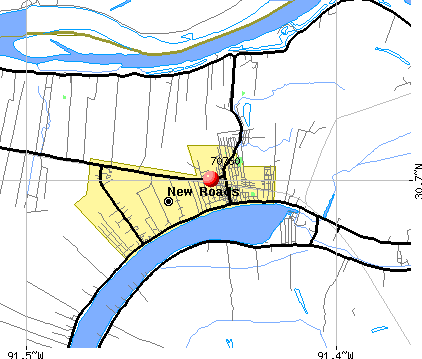 New Roads, LA (70760) map