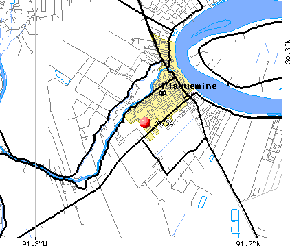 Plaquemine, LA (70764) map