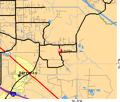 Sorrento, LA (70774) map
