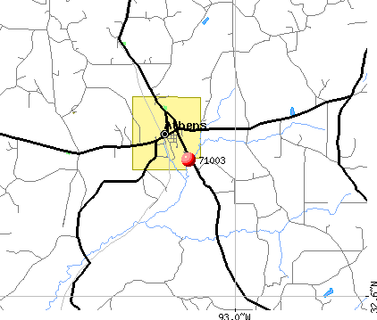 Athens, LA (71003) map
