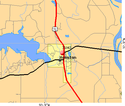 Hosston, LA (71043) map