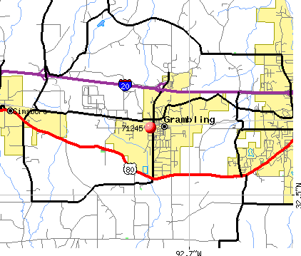 Grambling, LA (71245) map
