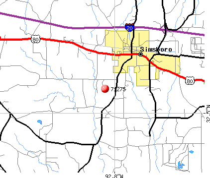 Simsboro, LA (71275) map