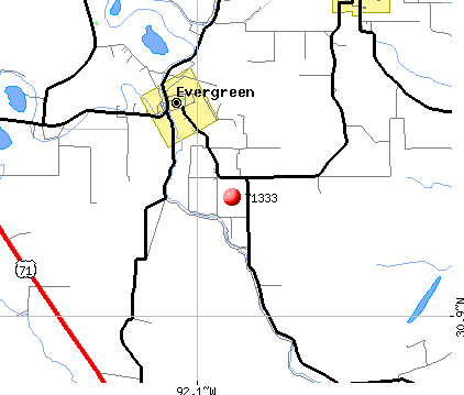 Evergreen, LA (71333) map