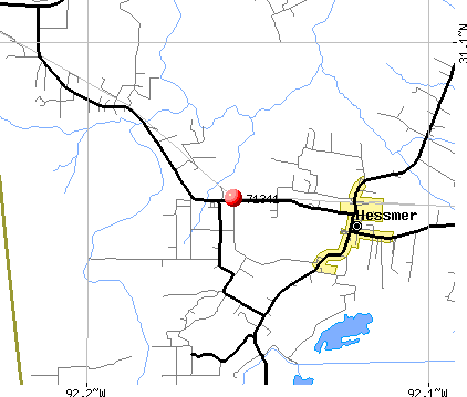 Hessmer, LA (71341) map