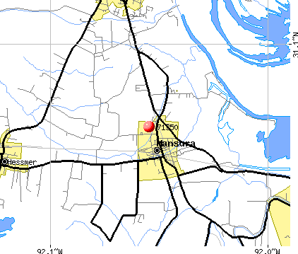 Mansura, LA (71350) map