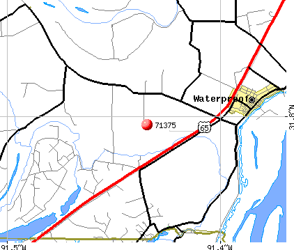 Waterproof, LA (71375) map