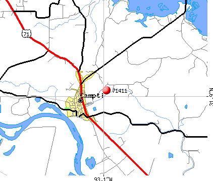 Campti, LA (71411) map