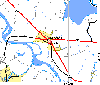 Clarence, LA (71414) map