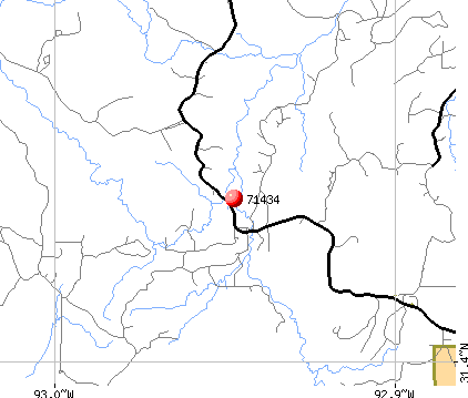 , LA (71434) map