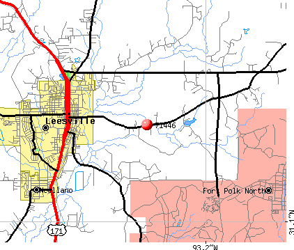 Leesville Zip Code Map