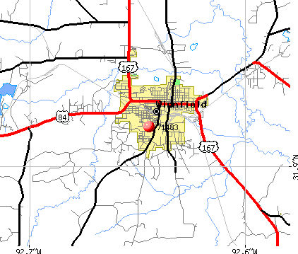 Winnfield, LA (71483) map