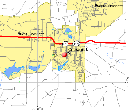 Crossett, AR (71635) map
