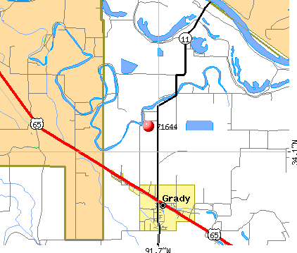 Grady, AR (71644) map