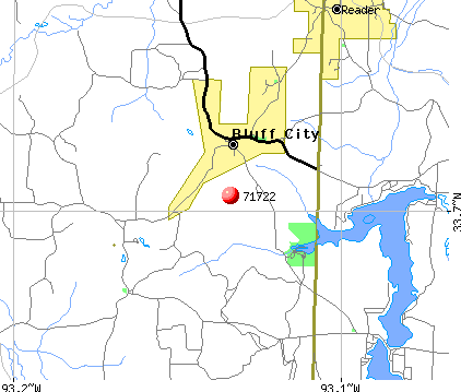 Bluff City, AR (71722) map