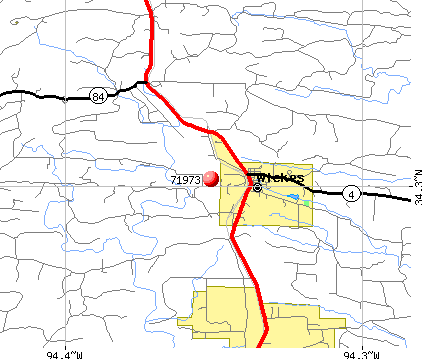 Wickes, AR (71973) map