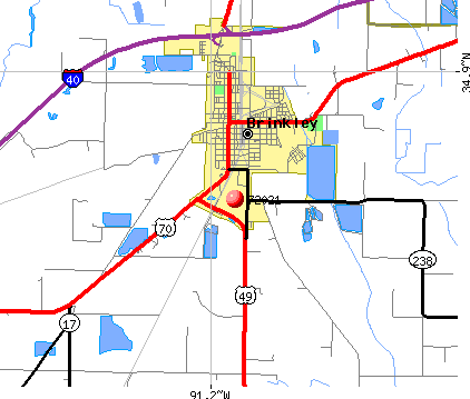 Brinkley, AR (72021) map