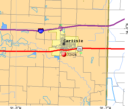 Carlisle, AR (72024) map