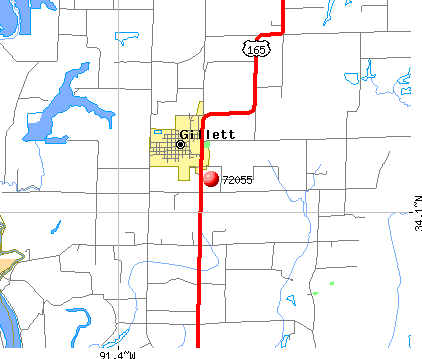 Gillett, AR (72055) map
