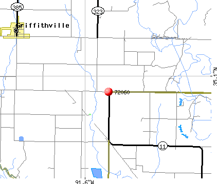 Griffithville, AR (72060) map